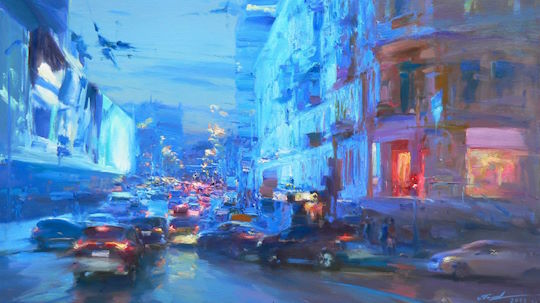 The Magic of Quiet Landscapes and Busy Cityscapes in the Paintings of Sergey Polyakov